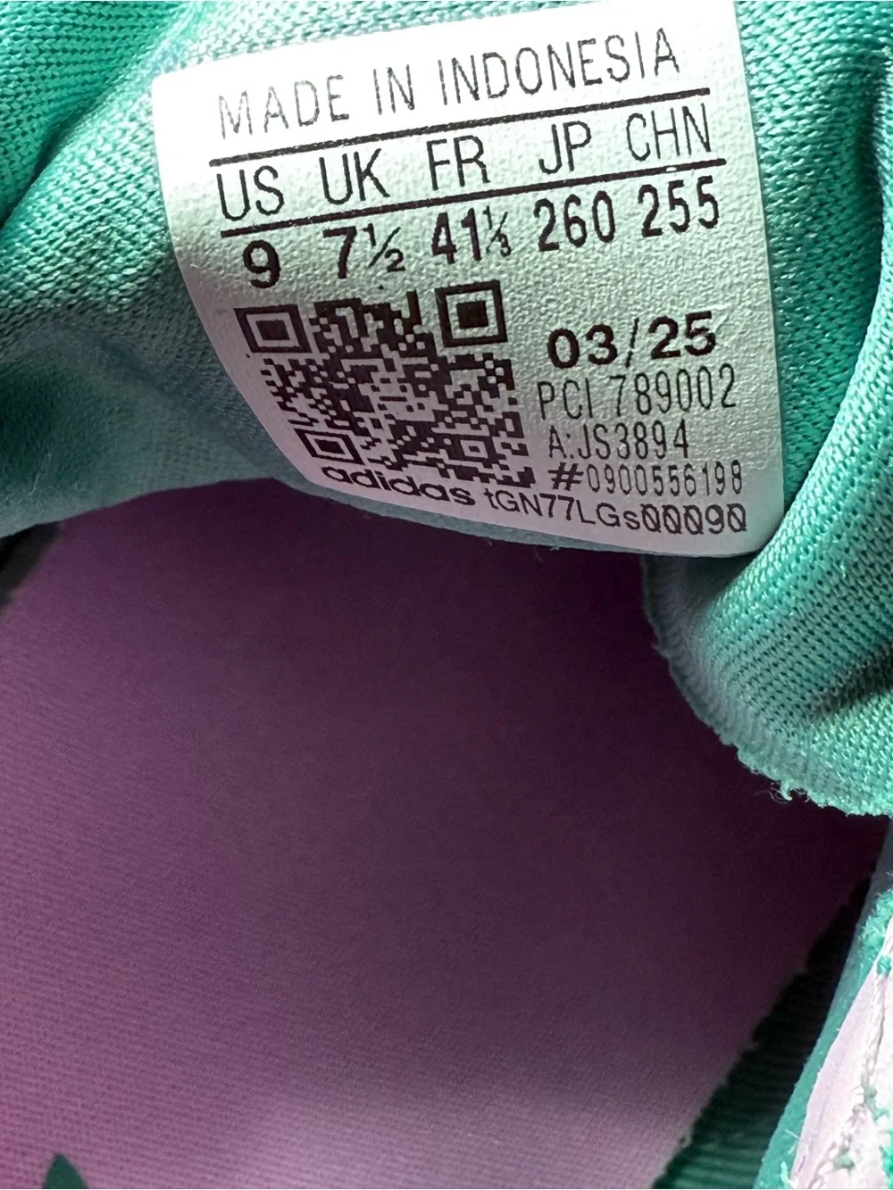 Adidas Gazelle Bold Sneakers Teal / Lilac - Women’s 9 - NWT - Style Code: JS3894